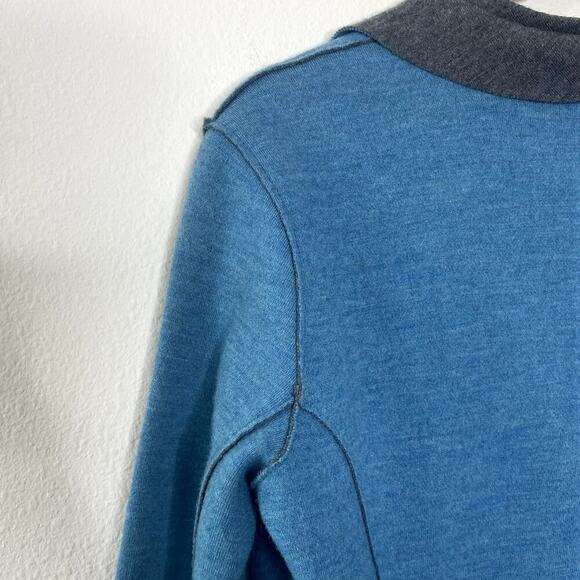 EILEEN FISHER  TURQUOISE GRAY FELTED MERINO WOOL  BLAZER SIZE S - Picture 10 of 11